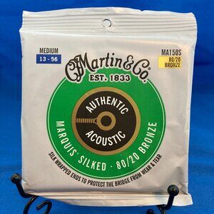 Martin MA150S Acoustic Marquis Silked 80/20 Bronze Guitar Strings 13/56 Medium